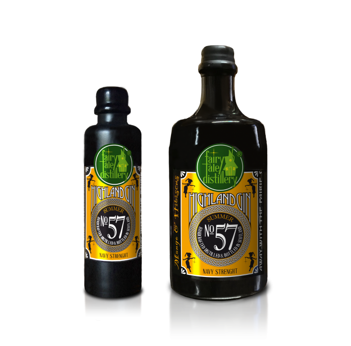 No 57 Summer Navy Strength Highland Gin bottles from Fairytale Distillery